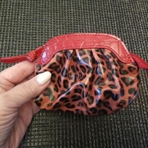 Leopard Print Red Coin Purse